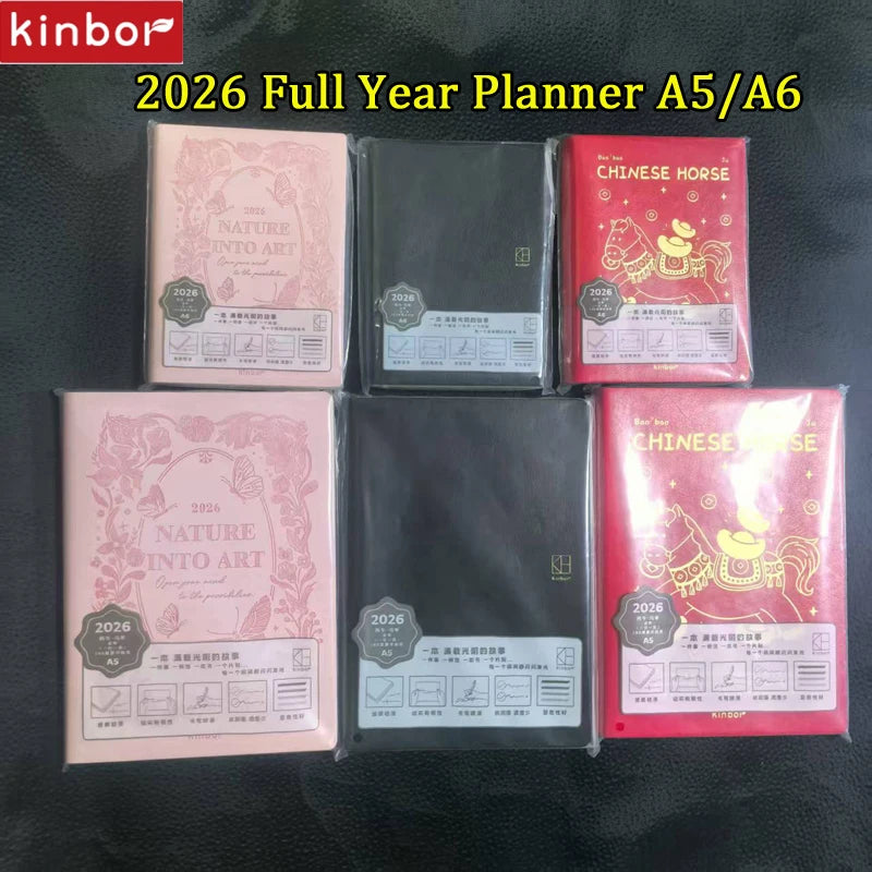 Jährliches Notizbuch 2026 A5 A6 Planner Tagesplaner mit 224 Seiten