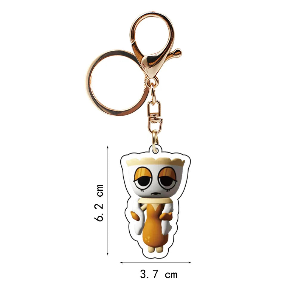 Acryl Schlüsselanhänger 6 cm mit antik goldener Eisenlegierung Unisex