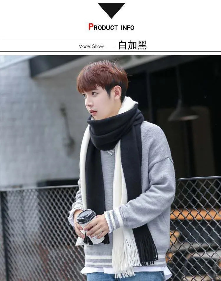 Warmer gestrickter Herrenschal für kalte Wintertage