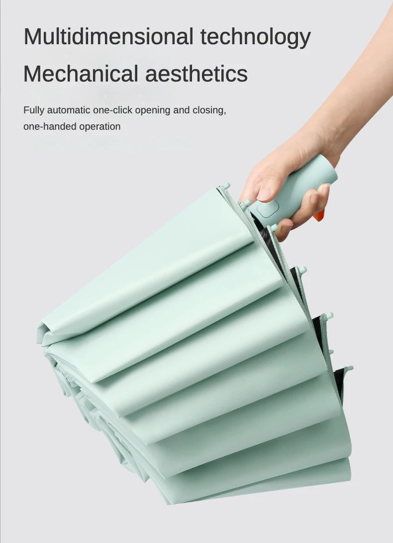 Robuster großer Automatik Regenschirm mit Windschutz und Sonnenschutz