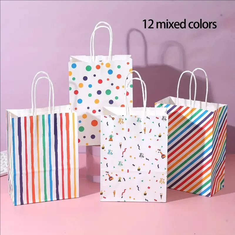 Bunte Kraftpapier Geschenktüten mit Griff für besondere Anlässe