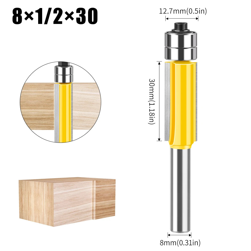 8mm Schaft Wolframstahl Holzbearbeitung Fräser mit Flache Kante