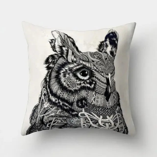 Dekorativer Kissenbezug mit Eulenmuster für gemütliches Wohnen