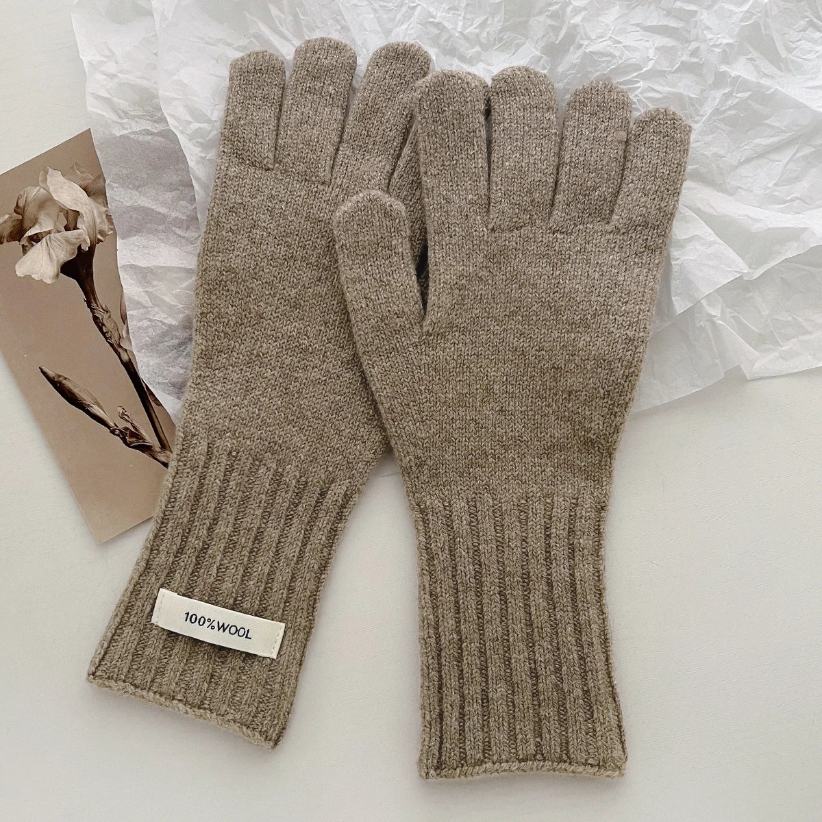 Warme Damen Handschuhe aus 100 Prozent Wolle mit Touchscreen Funktion-Yabubestshop