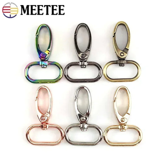 10x Metall Karabinerhaken drehbar 16-38mm für Gurtband, Schlüssel, DIY