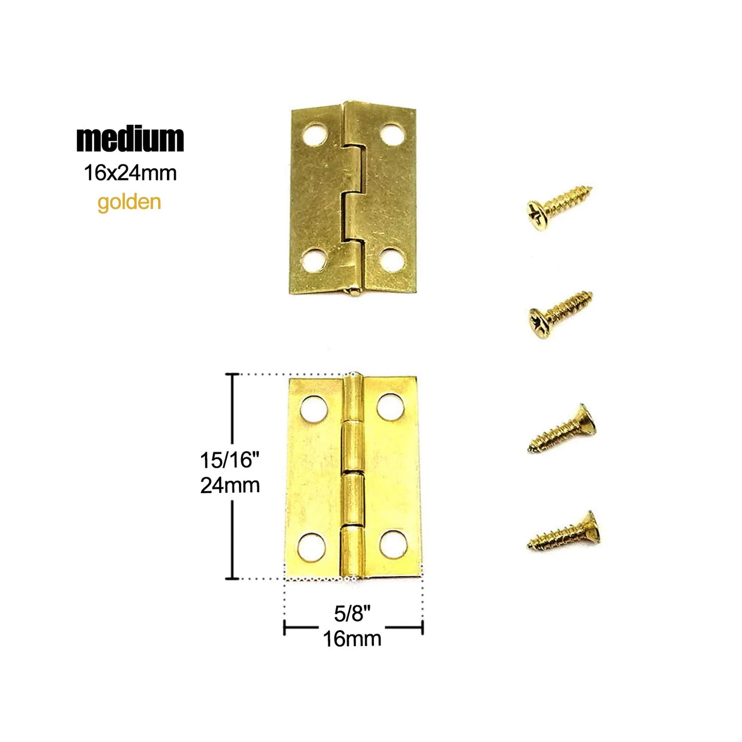 Mini Messing Möbel-Scharnier 12 Stück für Holztruhen - Puppenhäuser