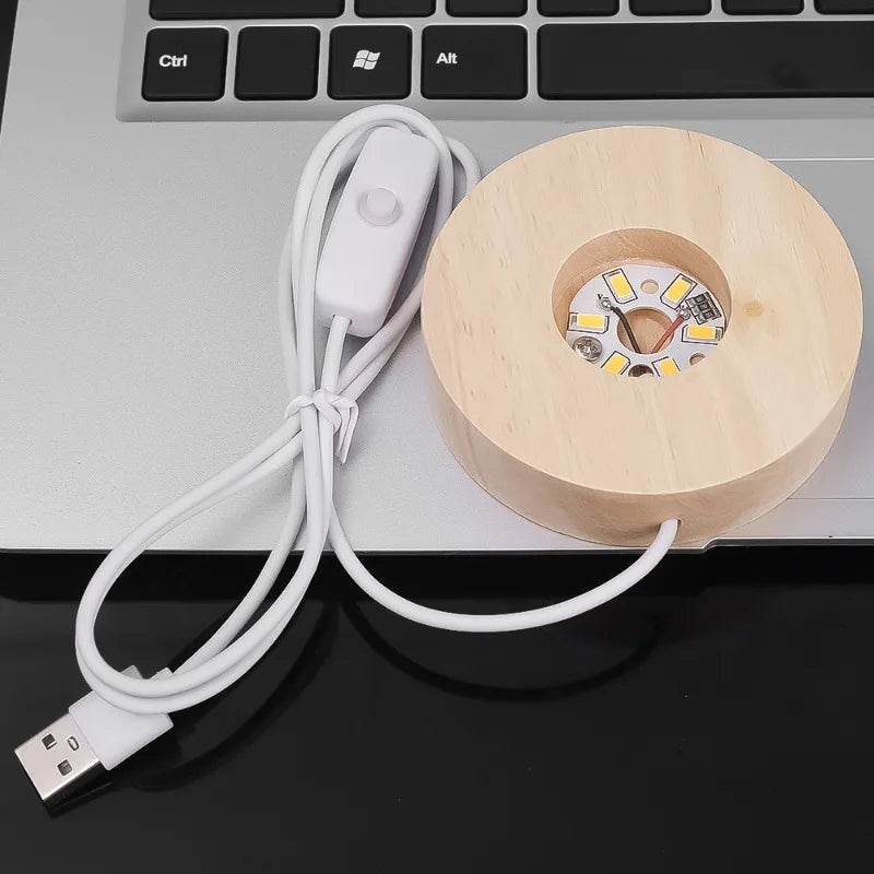 LED Holz Display Ständer zur stilvollen Präsentation von Kunst