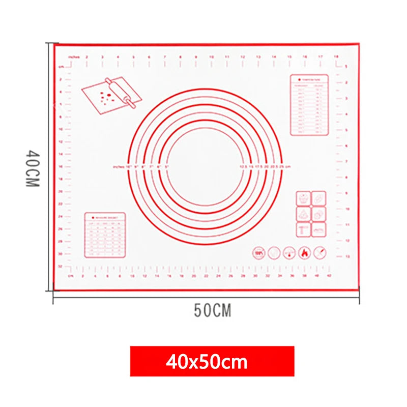 Silikon Backmatte Antihaft Teigrolle Knetmatte für Gebäck und Pizza