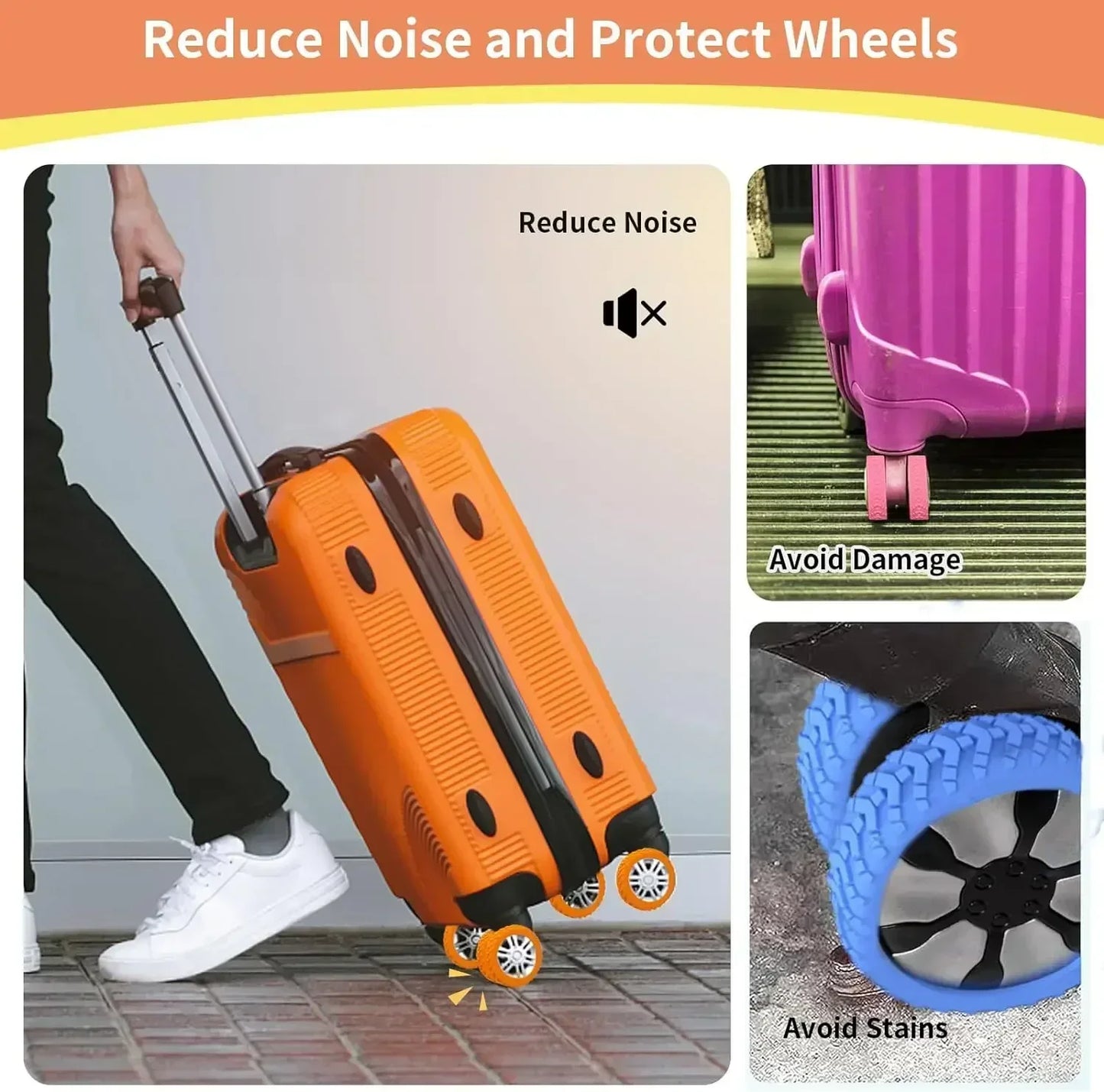 Set mit 24 Silikon Schutzhüllen für Gepäckräder Raddämpfer Reisebedarf-Yabubest - Home & More