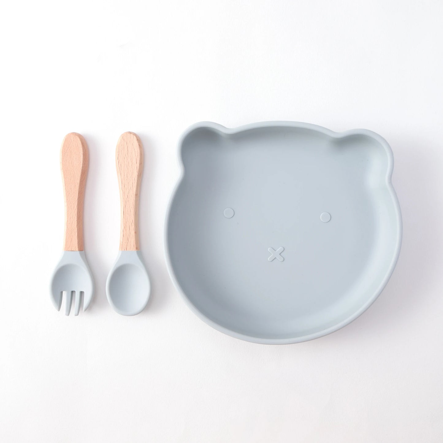 3-teiliges Kinder Fütterungsset Silikon Schüssel Löffel Gabel BPA frei