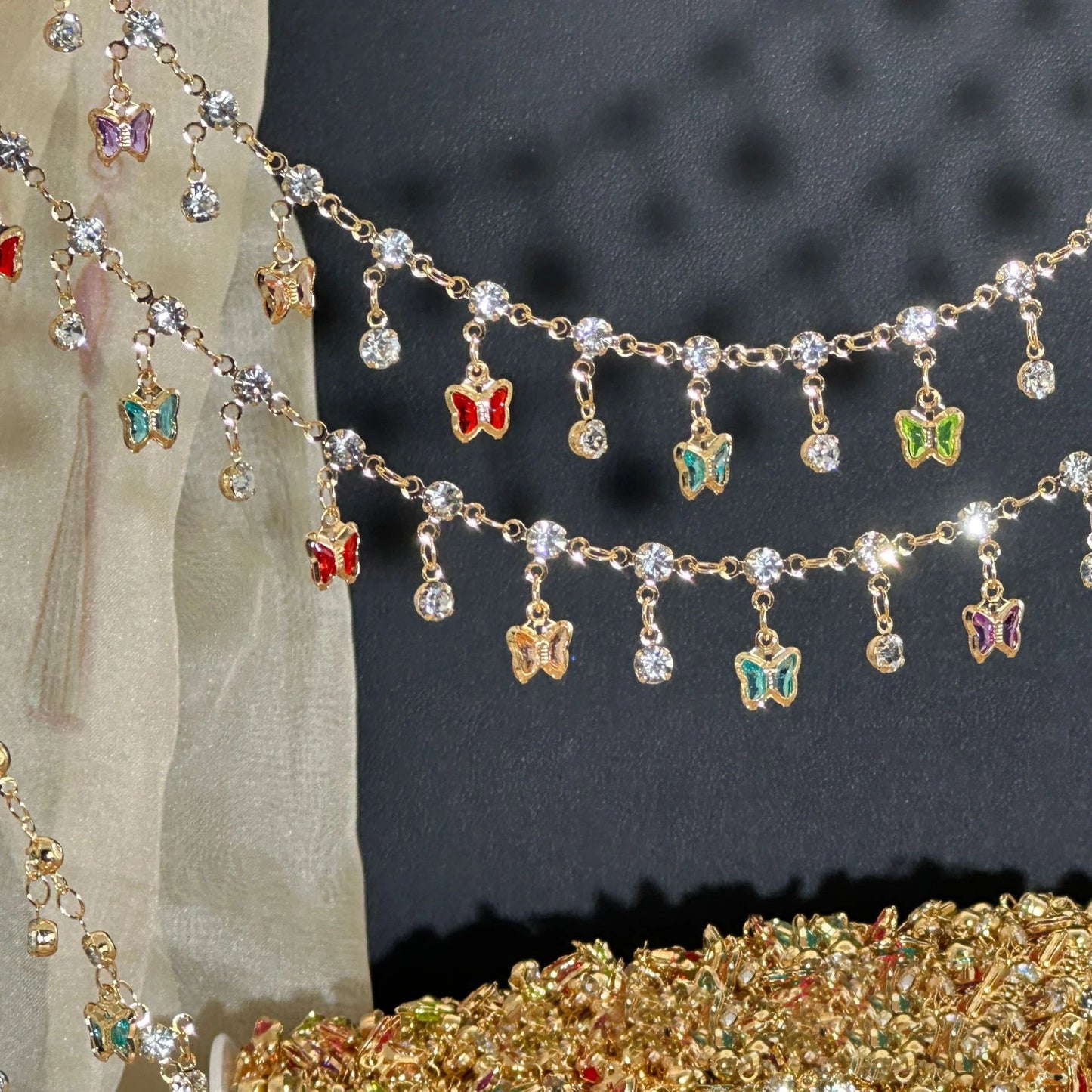 1 Meter Kupferkette mit Schmetterling Charms für DIY Schmuckherstellung