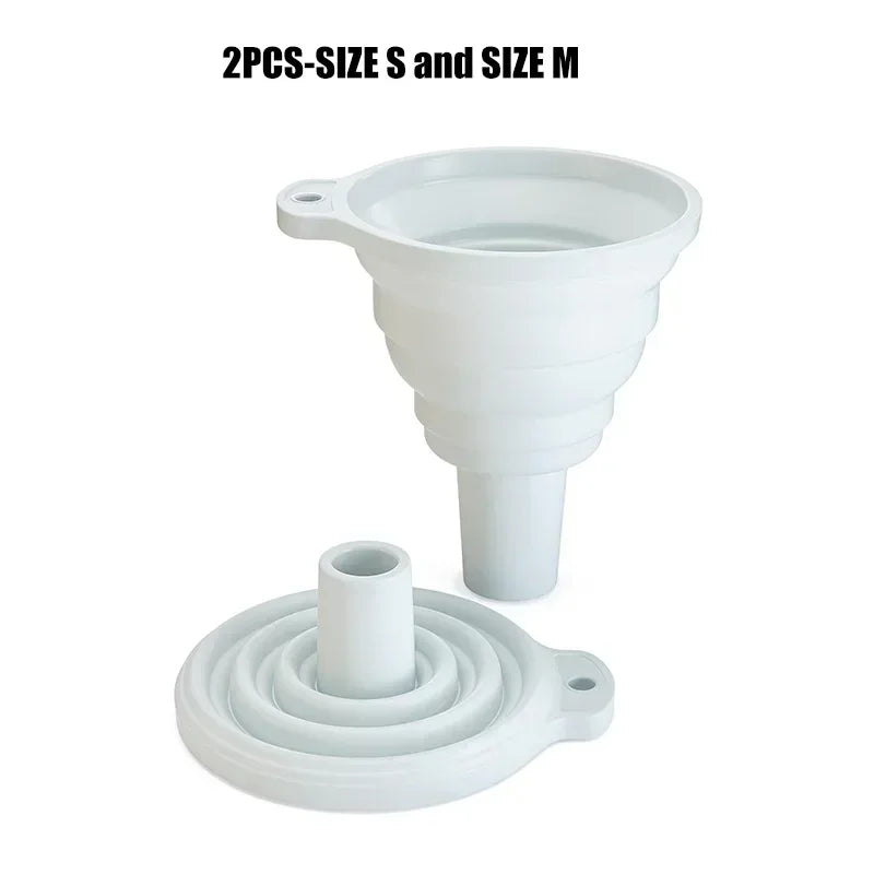 Faltbarer Silikon Küchentrichter für Flüssigkeitsbefüllung und Öl