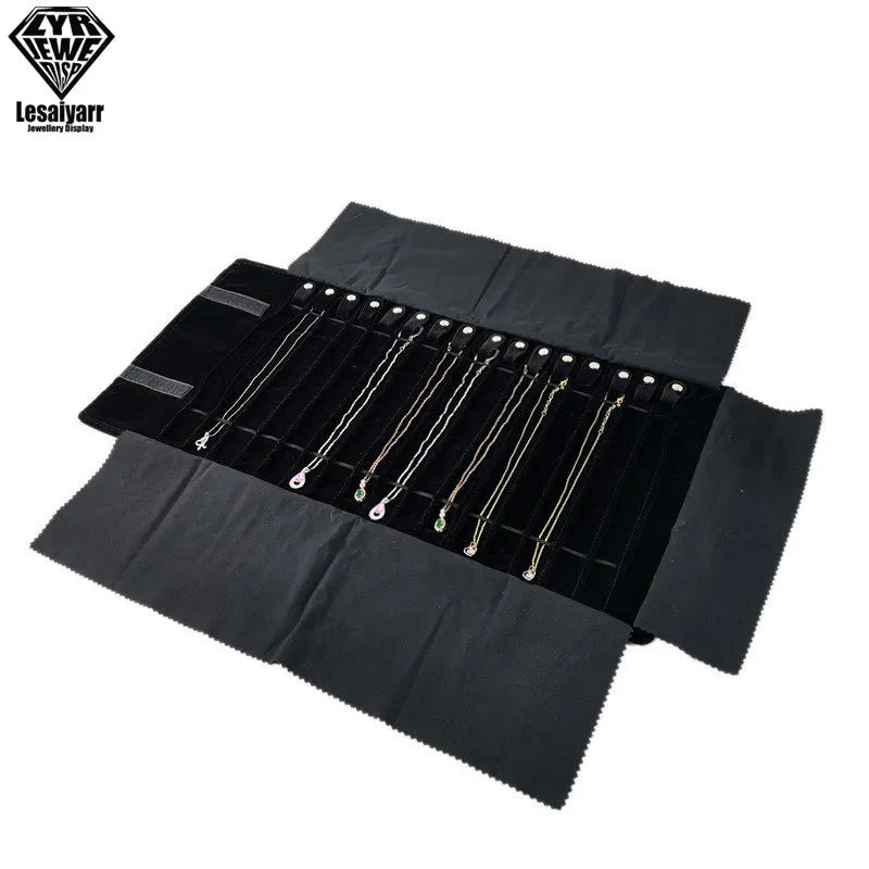 Faltbarer Schmuck Organizer aus Samt mit Reißverschluss für Reisen