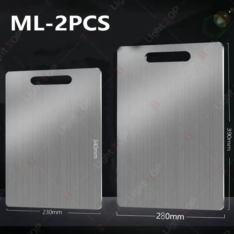 Doppelseitiges Edelstahl Schneidebrett für Obst Fleisch und Gemüse