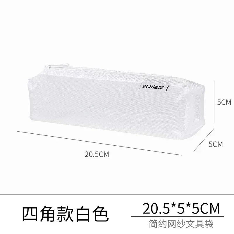 Transparentes Mesh Stift-Etui Kunststoff Mini Mäppchen für Büro - Schule