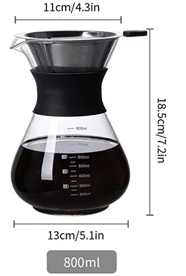 Aromatischer Pour Over Kaffeebrüher mit Edelstahlfilter Isolierung