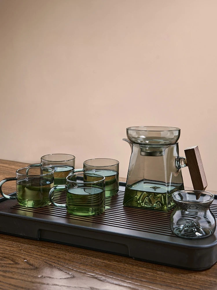 GIANXI Teetasse 350 ml Pyrex Tee-Set mit Griff und Filter handcrafted