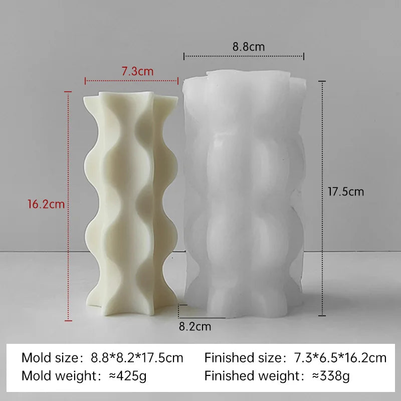 Silikonform für gestreifte Zylinderkerzen DIY Aroma Säule Gips Harz