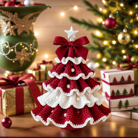 DIY gehäkeltes Weihnachtsbaum-Dekorationsset für Anfänger