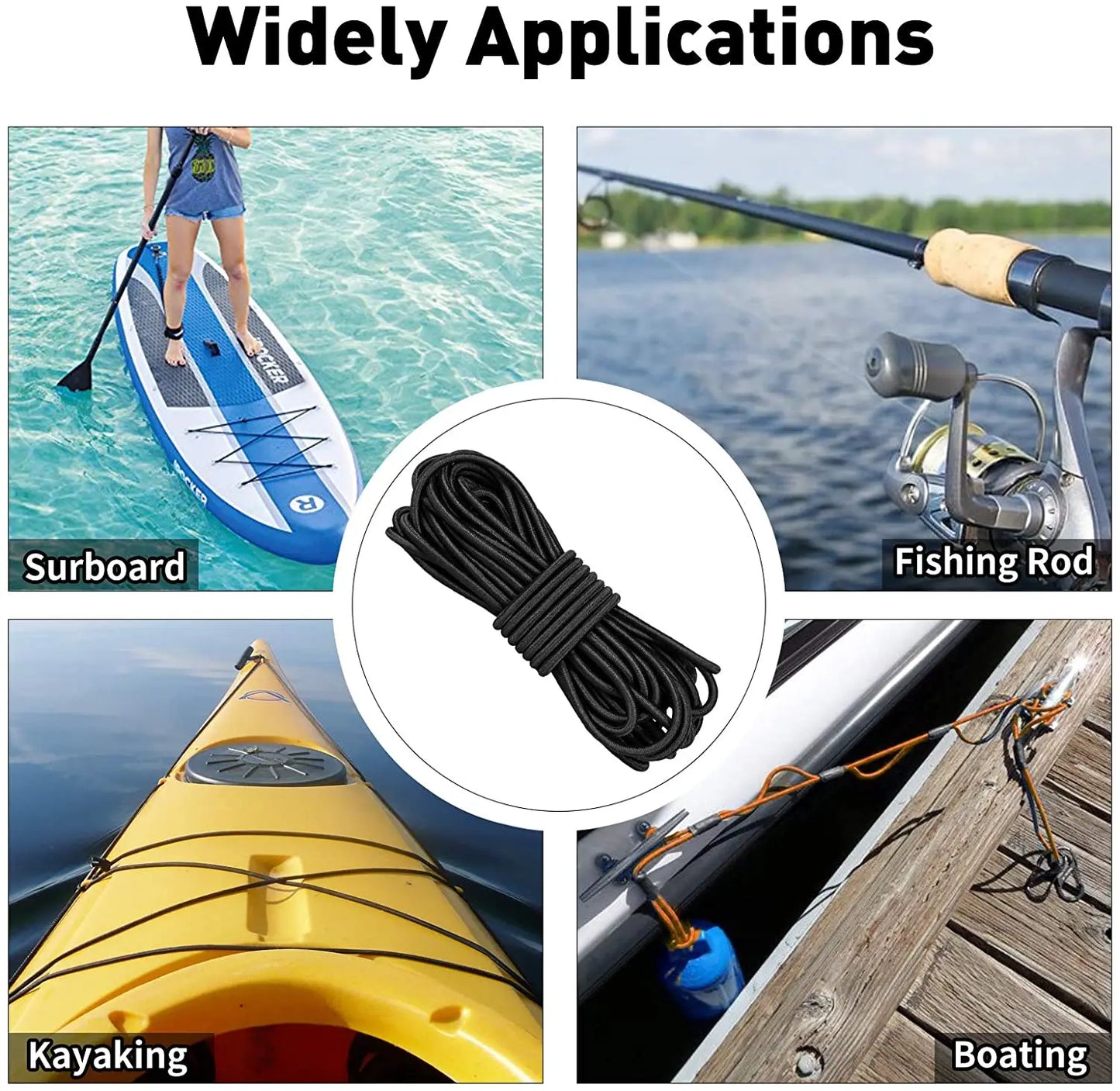 Robustes elastisches Gummiband rund 1-6 mm Weiß - Schwarz – Vielseitig - Stark