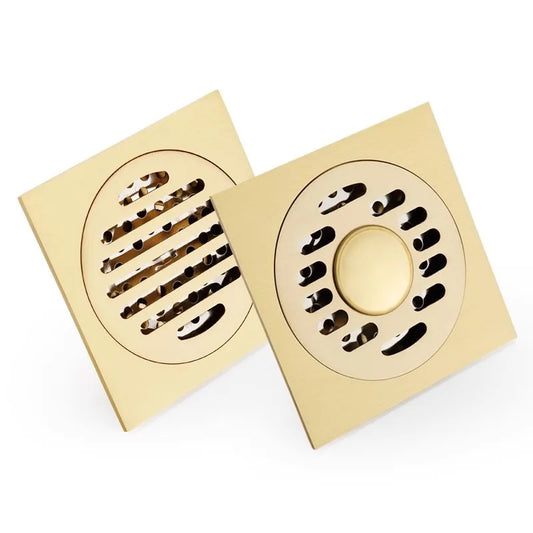 Gold Messing Bodenablauf Quadrat Dusch Boden Abfluss Sieb Abdeckung