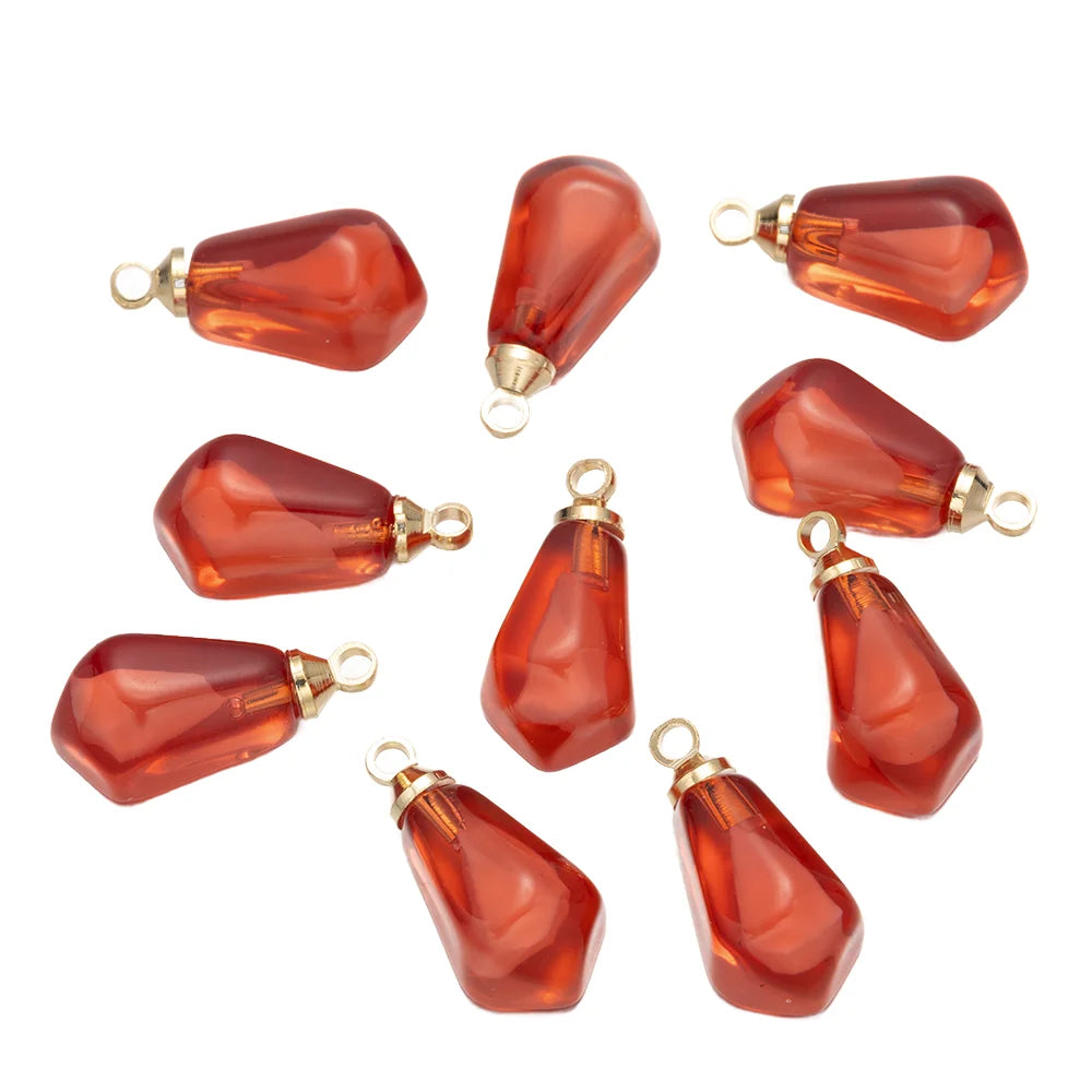 10er Set Granatapfel-Anhänger aus Harz für Schmuck - Bastelbedarf