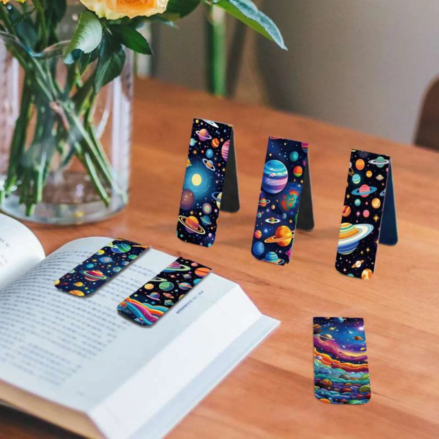 12er Set magnetische Lesezeichen mit Weltraum-Design für Studium und Büro
