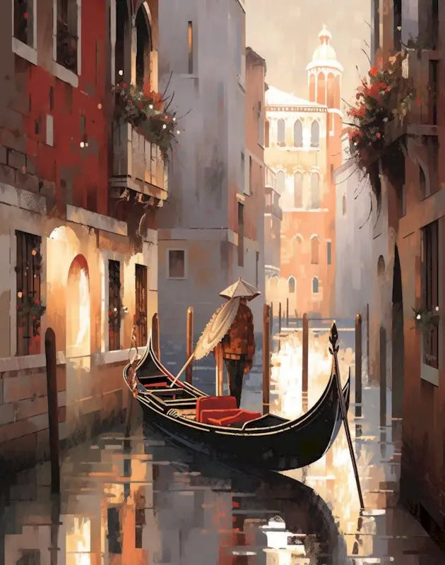 DIY Malen Nach Zahlen Stadtbild Leinwand Acrylfarben Set für Raumdekoration