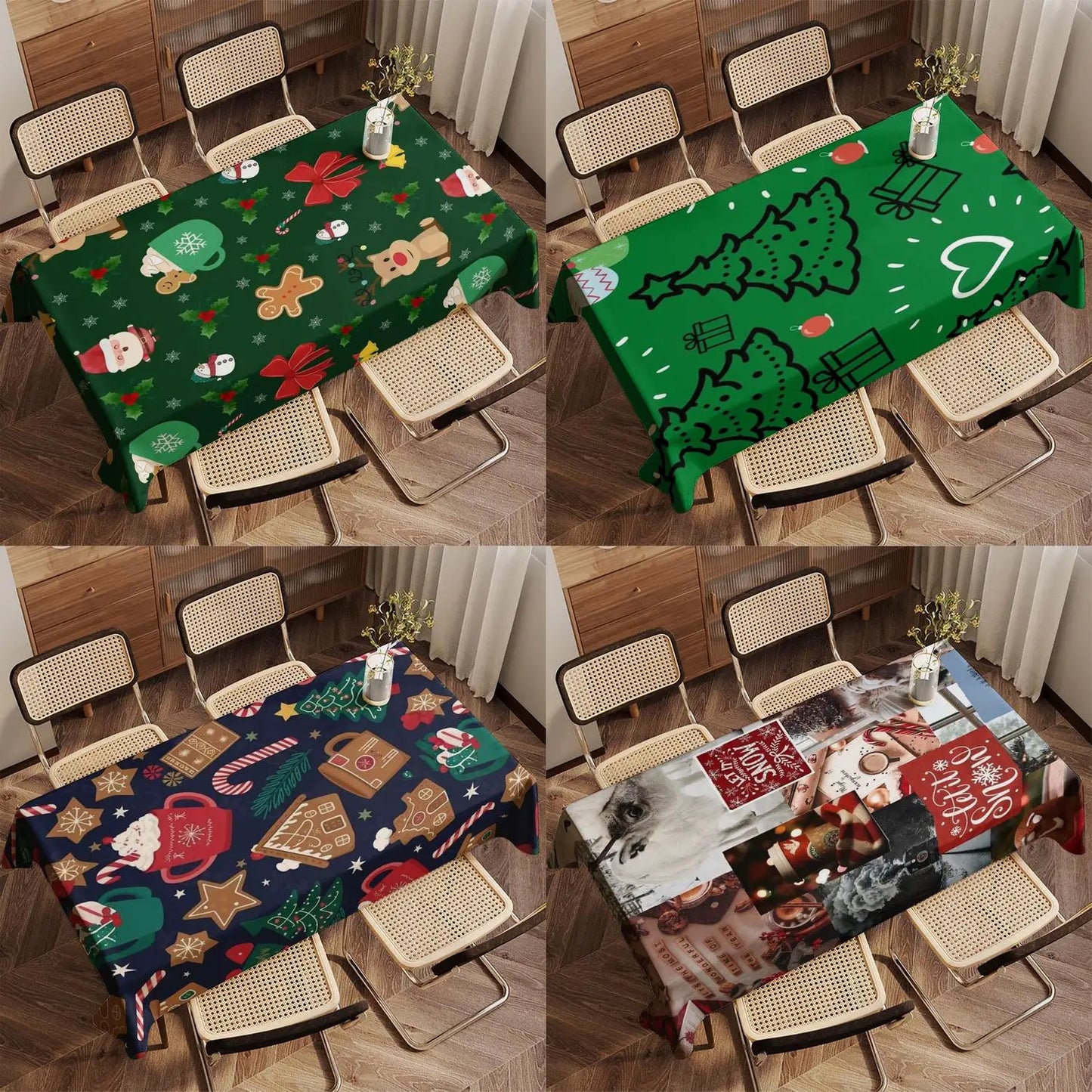 Festliche rechteckige Weihnachtstischdecke für Zuhause und Feiern