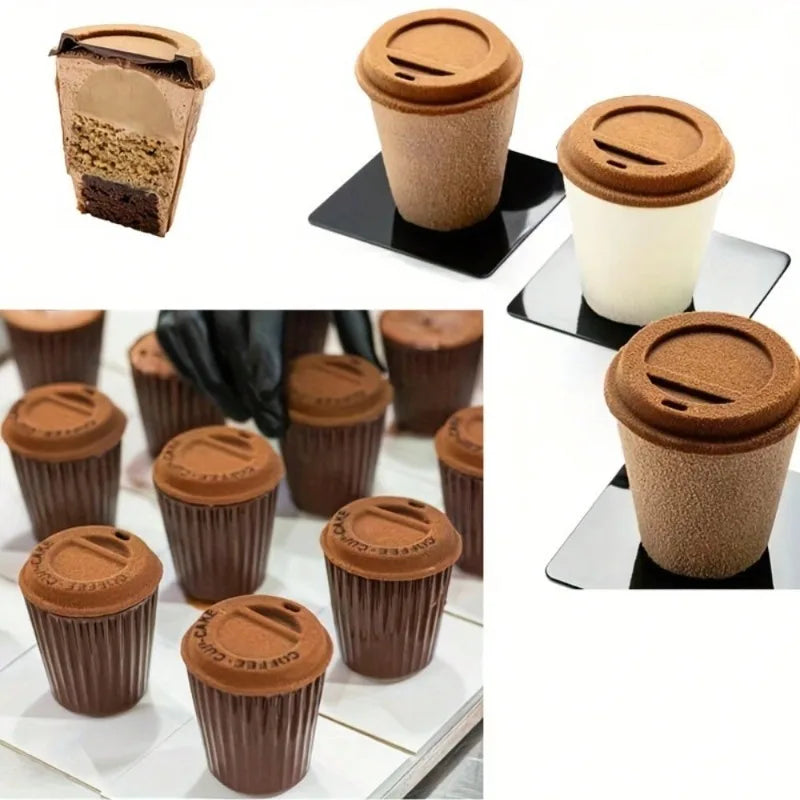 Silikonform Kaffeetasse Backutensilien für Dessert Kuchen Muffin Pudding