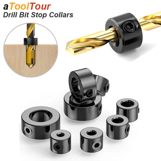 Präzises Bohrer Stopper Kragen Set aus Stahl – Tiefenbegrenzung 3-16mm für Holz