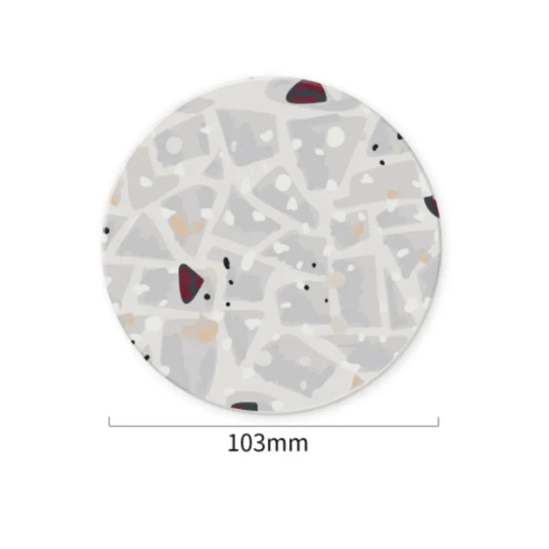 Set mit 1, 4 oder 6 Untersetzern Terrazzo Muster aus Keramikstein