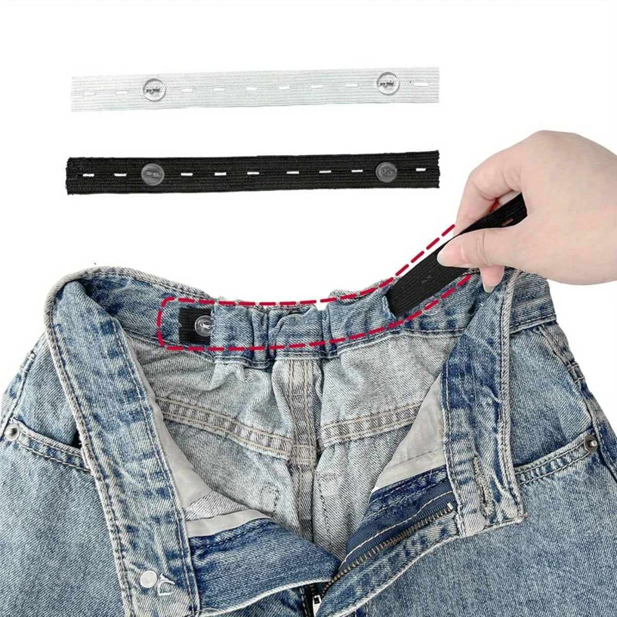 2-teiliges Set unsichtbarer Gürtelspanner elastisch Hosenschnallenversteller