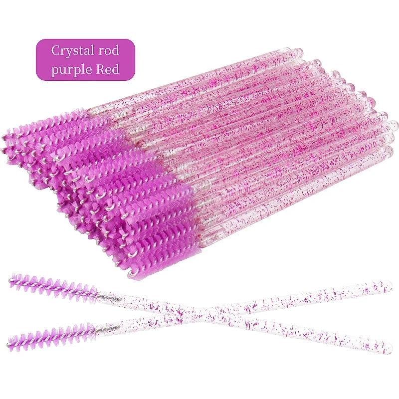 50 Einweg Wimpernpinsel mit Kristalldesign – präzises - hygienisches Styling