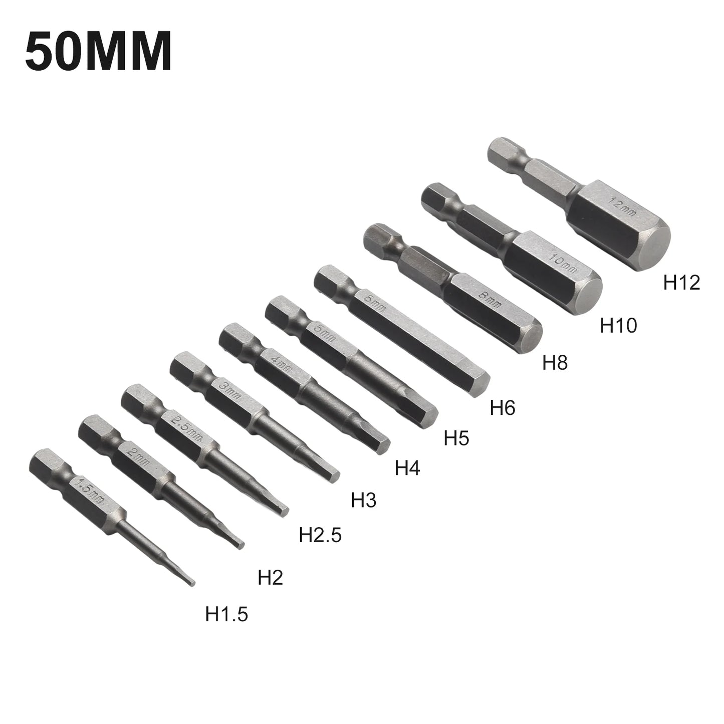 10-tlg Magnetische 1/4 Zoll Sechskantschrauber Bits Set 50mm Länge