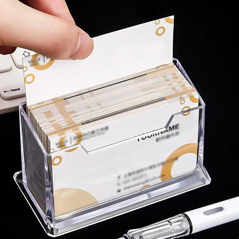 Transparenter Acryl Visitenkartenhalter für organisiertes Schreibtisch-Display
