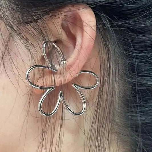 Trendy Silberfarbener Ohr Clip Geometrisch kein Piercing nötig