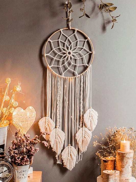 Makramee Traumfänger Blatt Wandbehang – Boho Deko für Ihr Zuhause