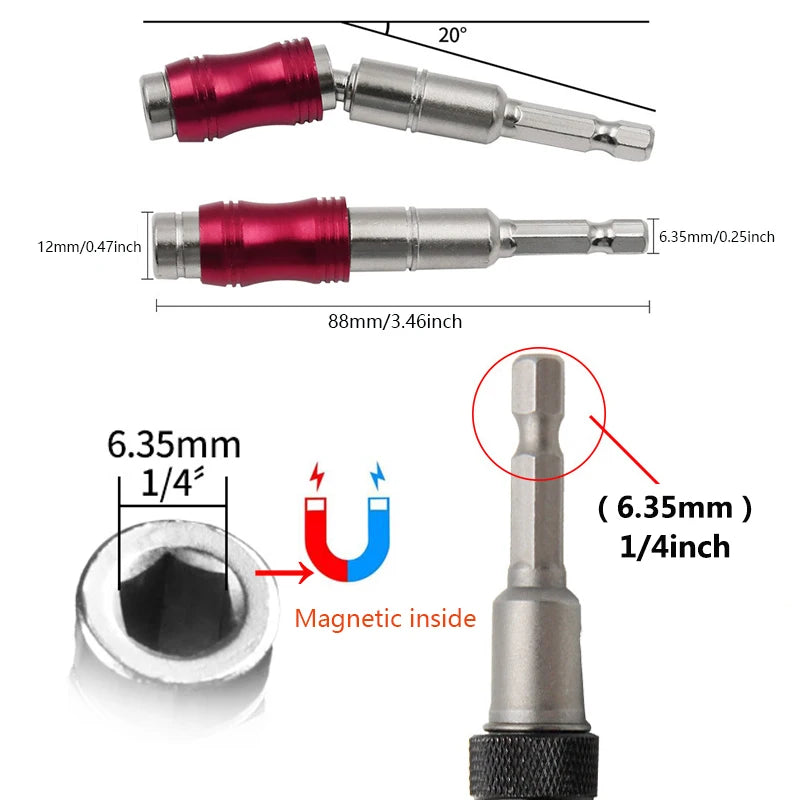 Magnetischer 1 4 Zoll Hex Schraubendreher Bit Halter mit Verlängerung
