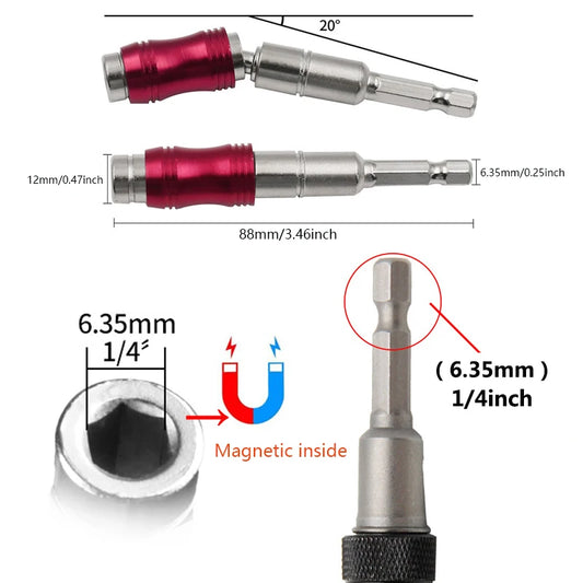 Magnetischer 1 4 Zoll Hex Schraubendreher Bit Halter mit Verlängerung