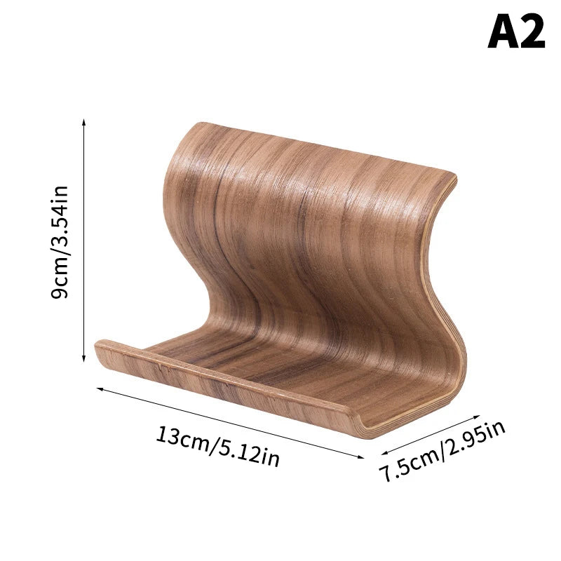 Multifunktionaler Massivholzhalter für Telefon Tablet PC Visitenkarten