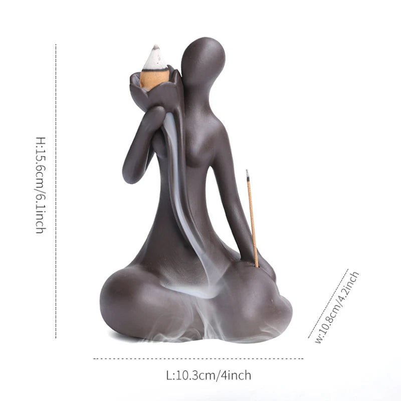 Lila Ton Rückfluss Weihrauchbrenner mit Wasserfall Effekt