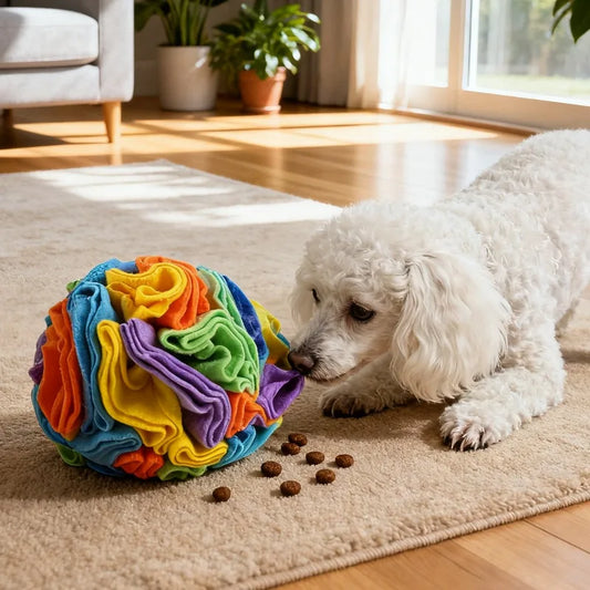 Interaktives Schnupftabakball-Spielzeug für kleine Hunde zur mentalen Stimulation