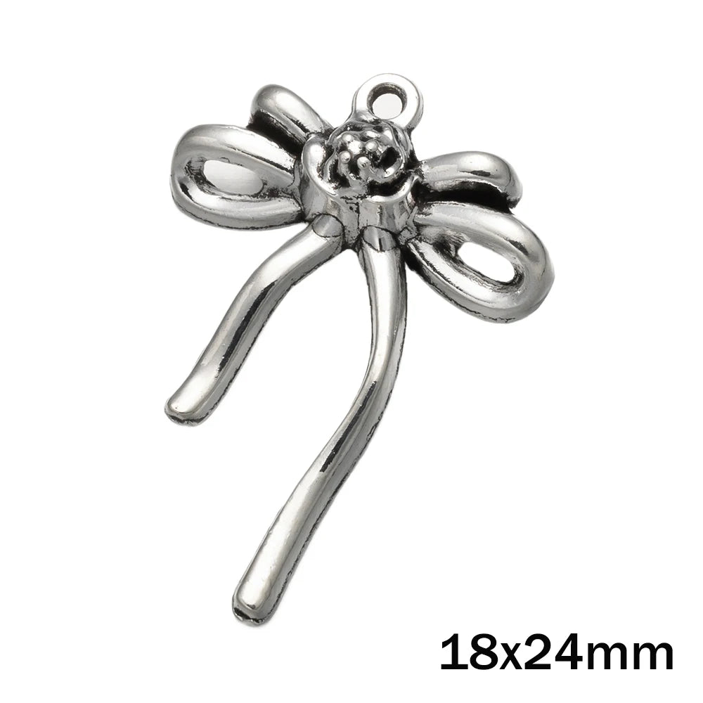 10er Set Metall Schleifenanhänger für kreative Schmuckherstellung DIY