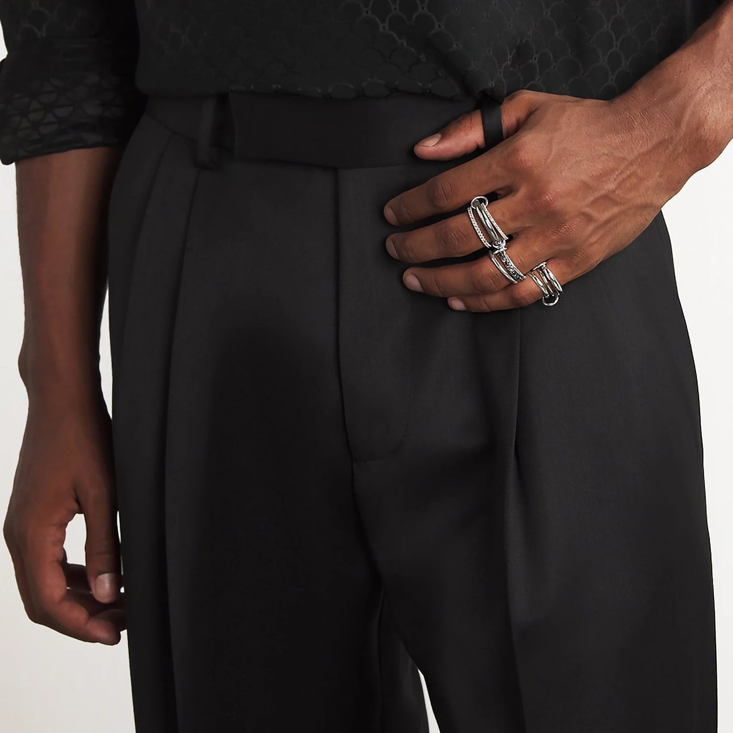 Mehrschichtige stapelbare Fingerringe mit Zirkonia 18K vergoldet Edelstahl