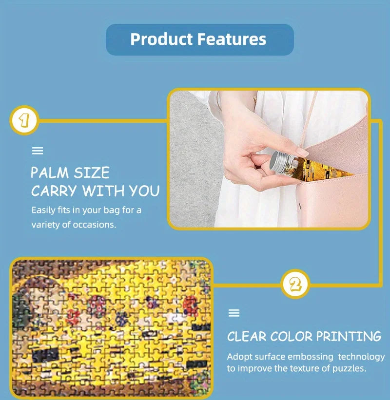 150 Teiliges Mini Reagenzglas Puzzle Der Kuss Gustav Klimt Lernspiel-Yabubest - Home & More