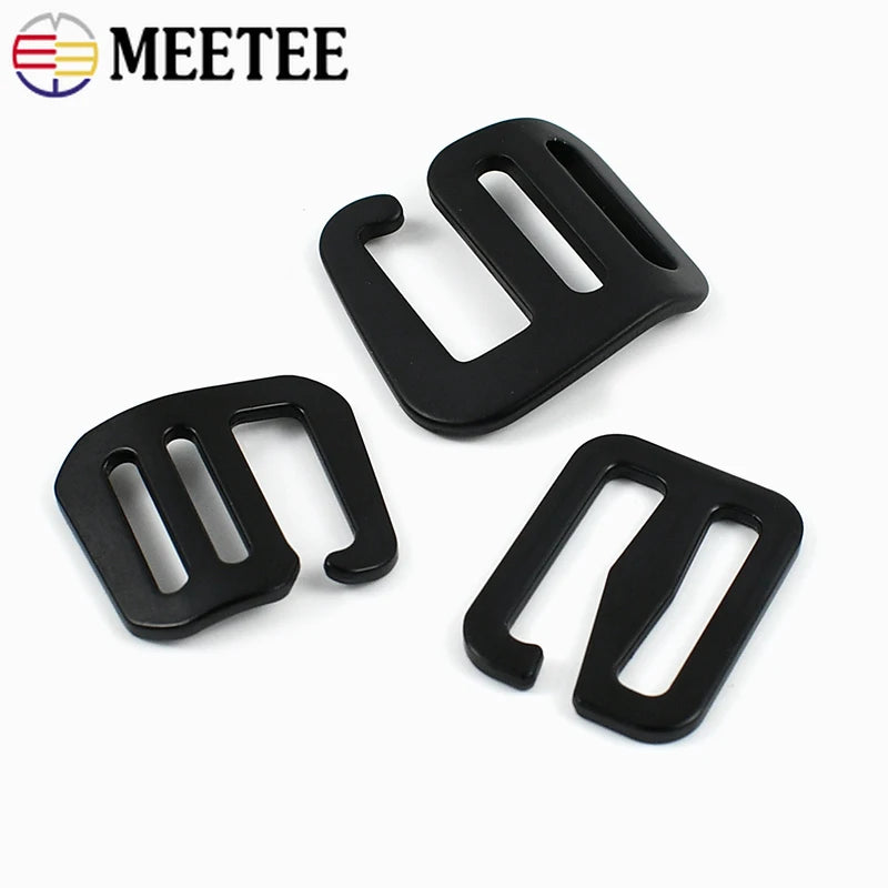 5 oder 10 schwarze Metall G-Hakenschnallen Tri-Glide Riemenversteller