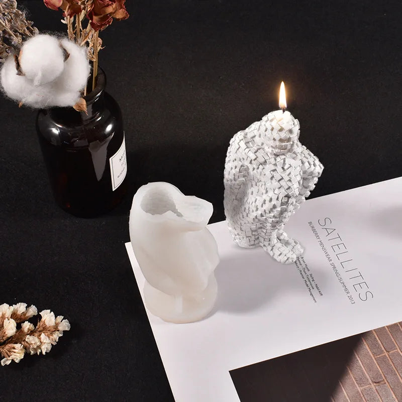 Abstrakte Denker Statue Silikon Kerzenform für DIY Kerzen und Resin