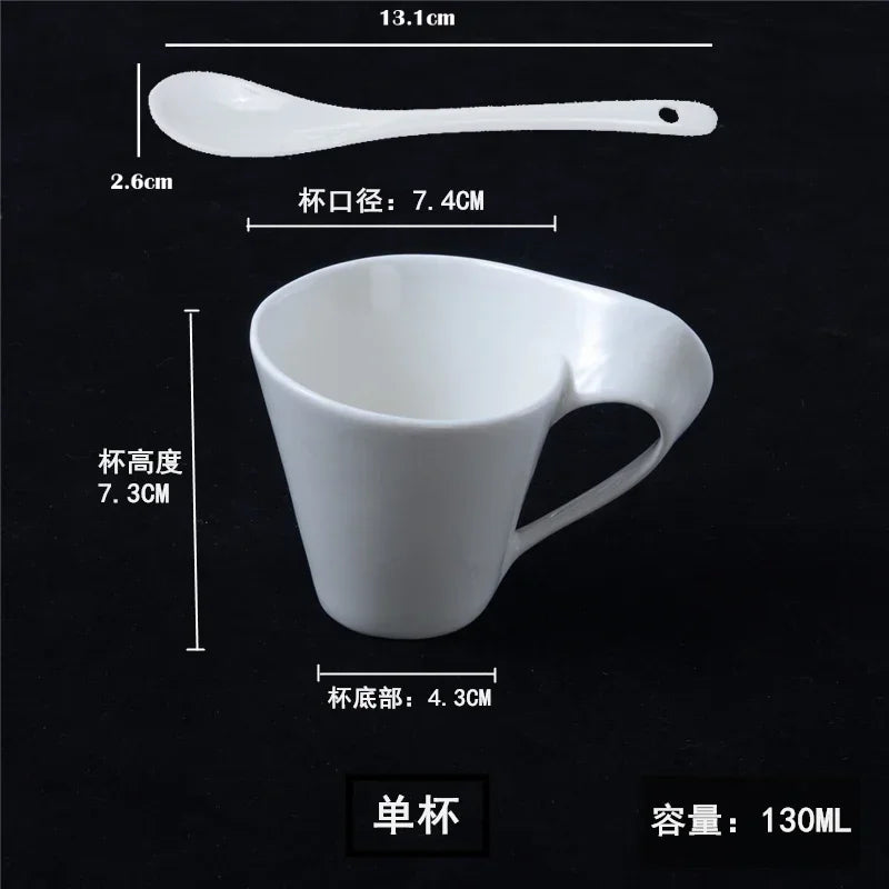 Espresso Tassen Set aus Keramik mit Löffel und Untersetzer