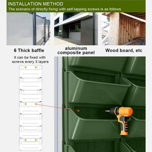 Vertikaler Wand Pflanzer für Blumen - Kräuter | Ideal für Balkon - Garten